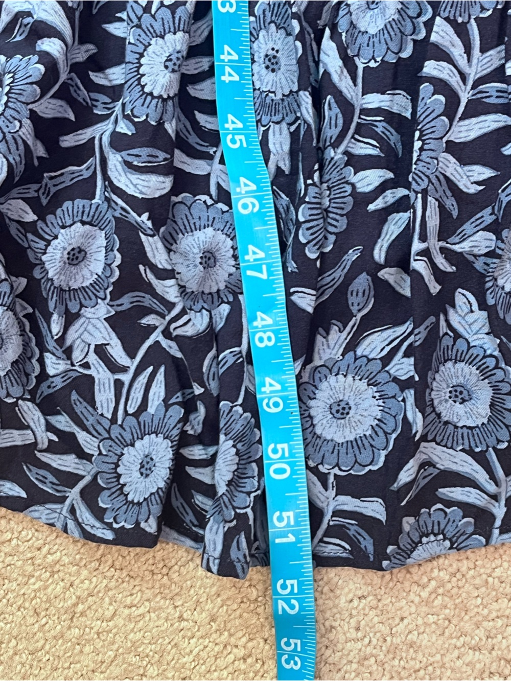 Blue Floral Tiered Maxi Dress Womens Medium Sundress Garden Party Spring Summer - Picture 6 of 7